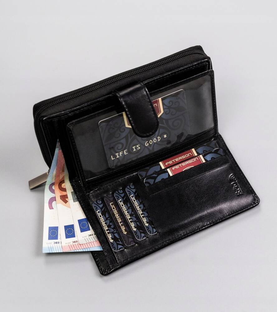 Pionowy portfel damski ze skóry naturalnej - Peterson - obrazek 5