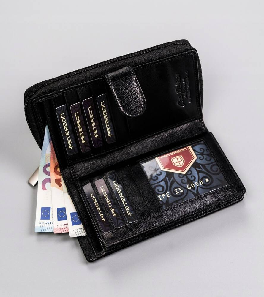 Pionowy portfel damski ze skóry naturalnej - Peterson - obrazek 6