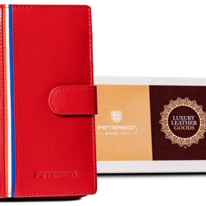 Pionowy portfel damski ze skóry naturalnej - Peterson