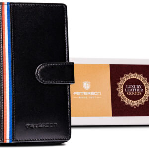 Pionowy portfel damski ze skóry naturalnej - Peterson