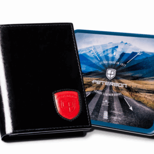 Duży, skórzany portfel męski bez zapięcia zewnętrznego - Peterson