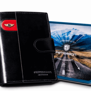 Duży, skórzany portfel męski zamykany na zatrzask - Peterson