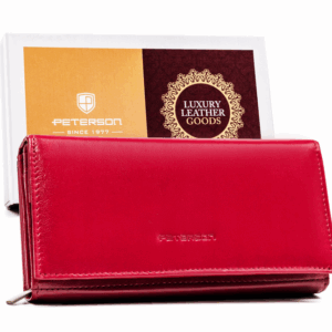 Duży, skórzany portfel damski na zatrzask - Peterson