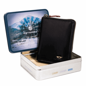 Duży, skórzany portfel męski na zamek - Peterson