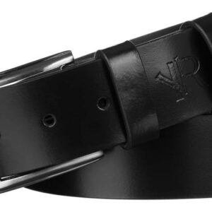 Szeroki, skórzany pasek męski z metalową klamrą - Rovicky