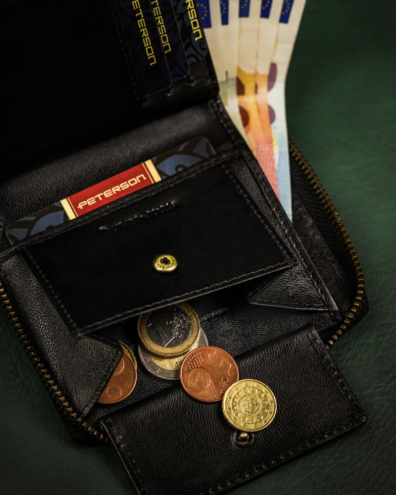 Kompaktowy portfel męski na suwak carbon - Peterson - obrazek 9