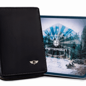 Duży, skórzany portfel męski zapinany na suwak - Peterson