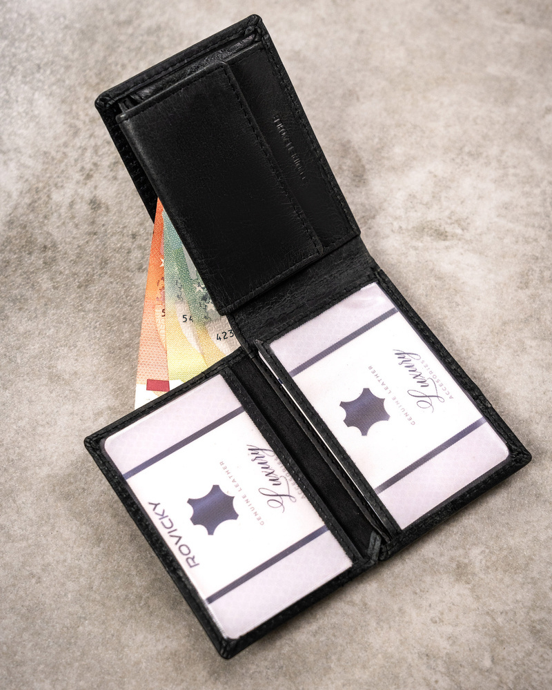 Mały, skórzany portfel męski bez zapięcia - Buffalo Wild - obrazek 5