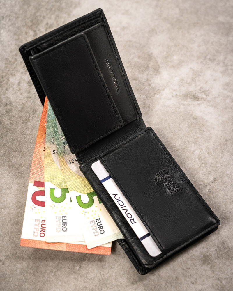 Mały, skórzany portfel męski bez zapięcia - Buffalo Wild - obrazek 4