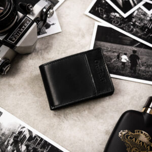 Mały, skórzany portfel męski bez zapięcia - Buffalo Wild