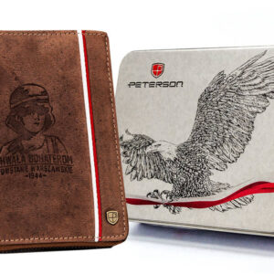 Duży, skórzany portfel męski na zamek - Peterson