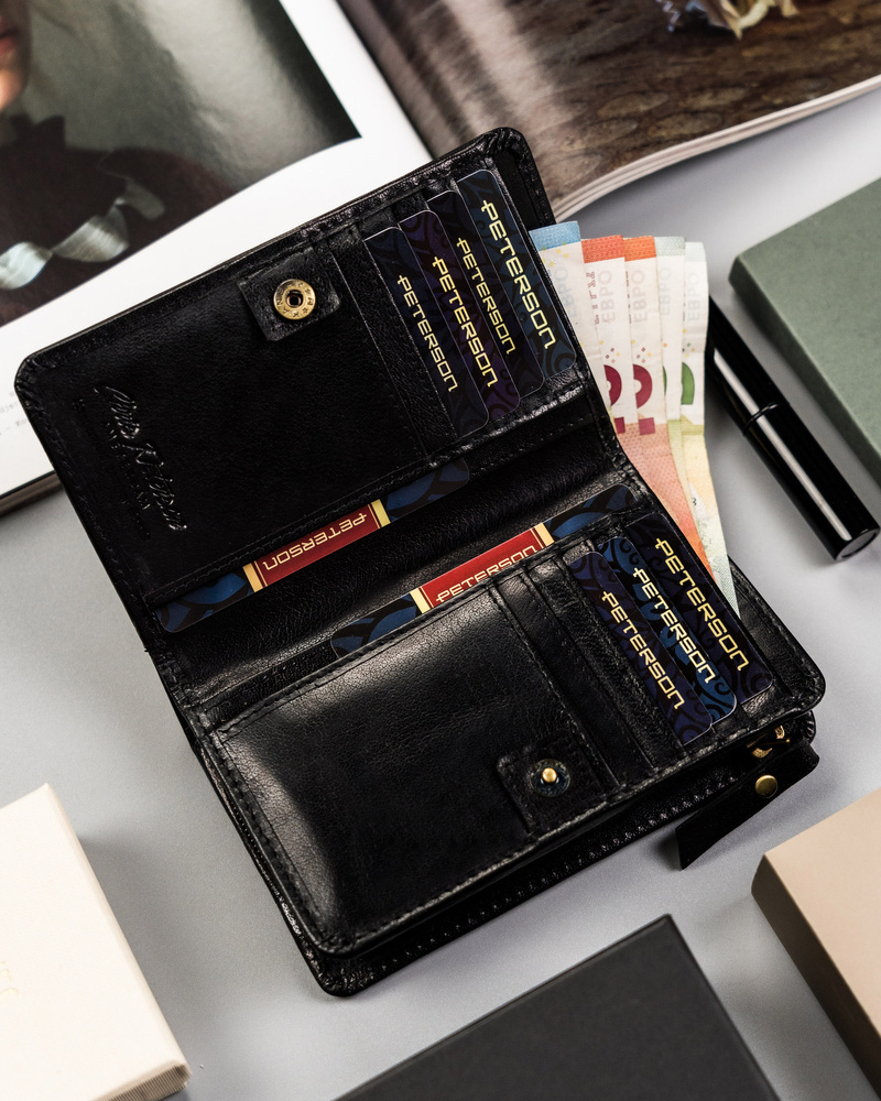 Duży, skórzany portfel damski z systemem RFID - Peterson - obrazek 8