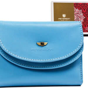 Klasyczny, skórzany portfel damski na zatrzask - Peterson