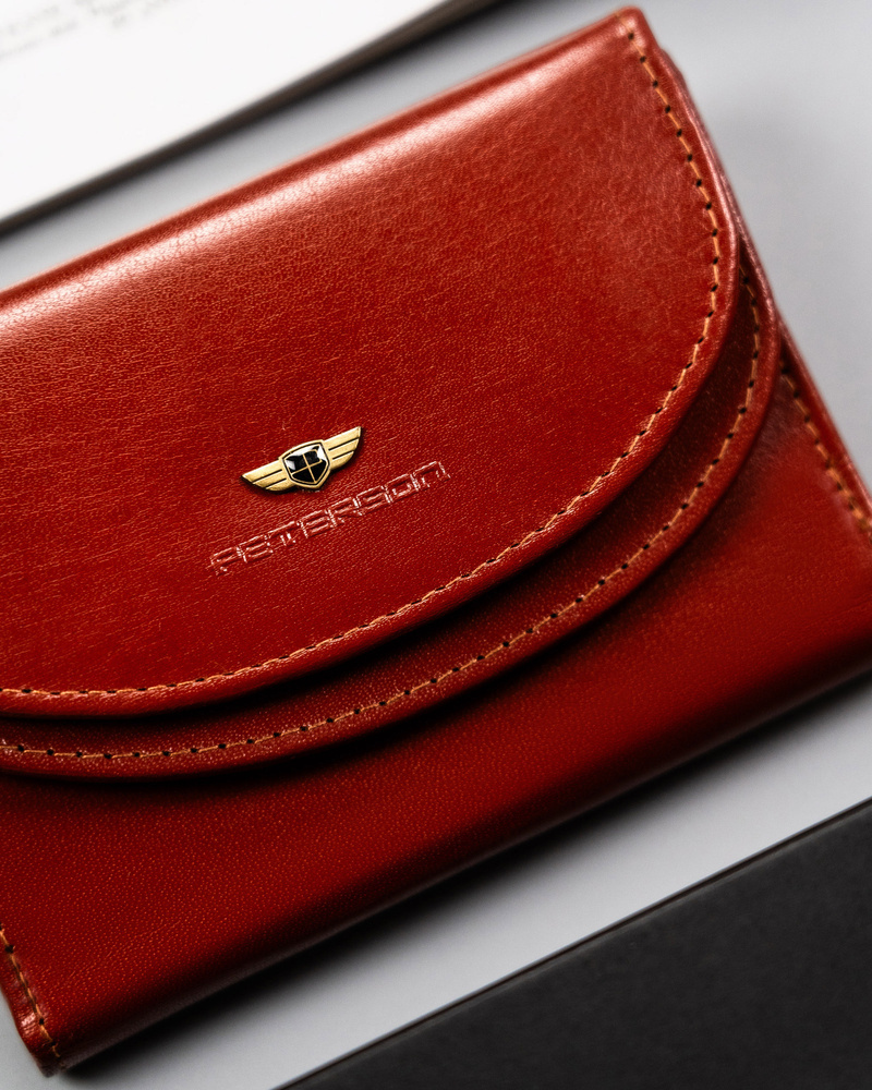 Klasyczny, skórzany portfel damski na zatrzask - Peterson - obrazek 4