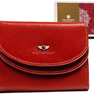 Klasyczny, skórzany portfel damski na zatrzask - Peterson