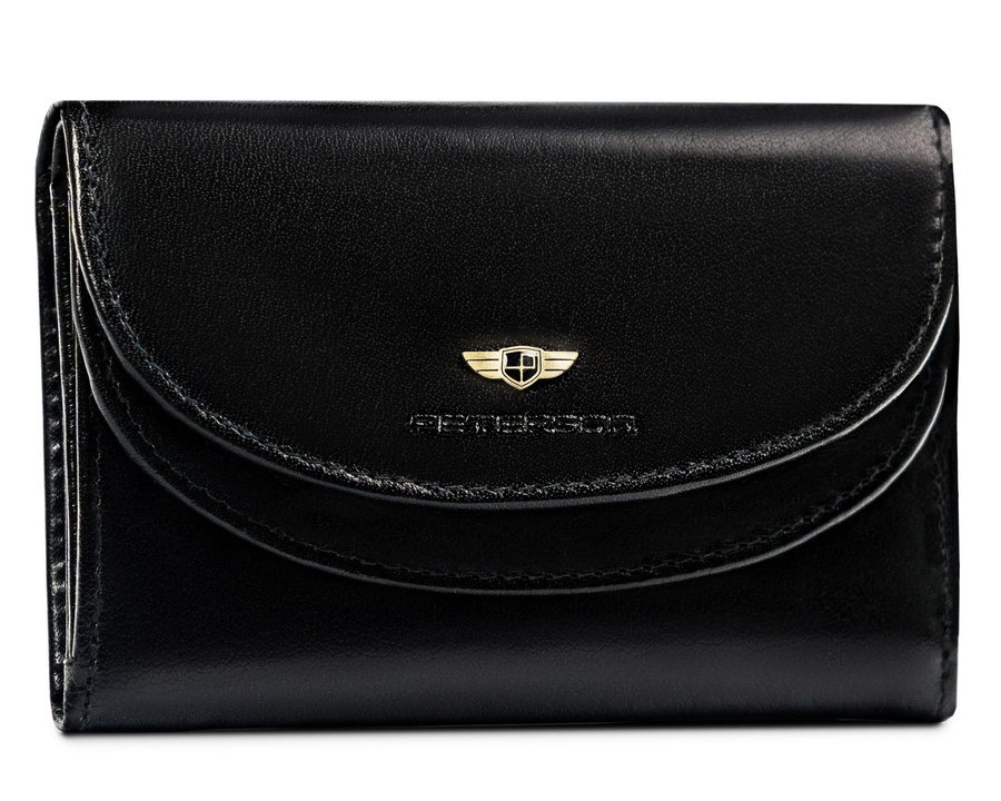 Klasyczny, skórzany portfel damski na zatrzask - Peterson - obrazek 2