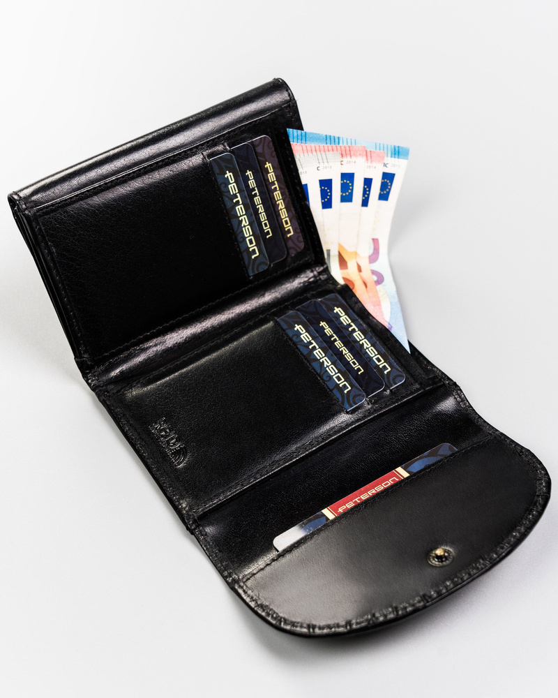 Klasyczny, skórzany portfel damski na zatrzask - Peterson - obrazek 8