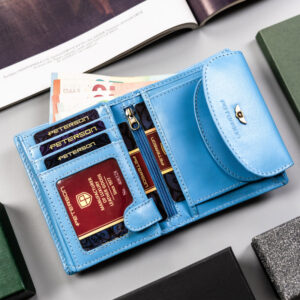 Mały, skórzany portfel damski na zatrzask - Peterson