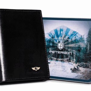 Duży, skórzany portfel męski bez zapięcia - Peterson