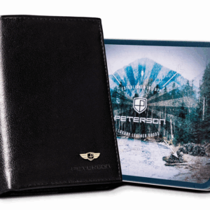 Duży, skórzany portfel męski bez zapięcia zewnętrznego - Peterson