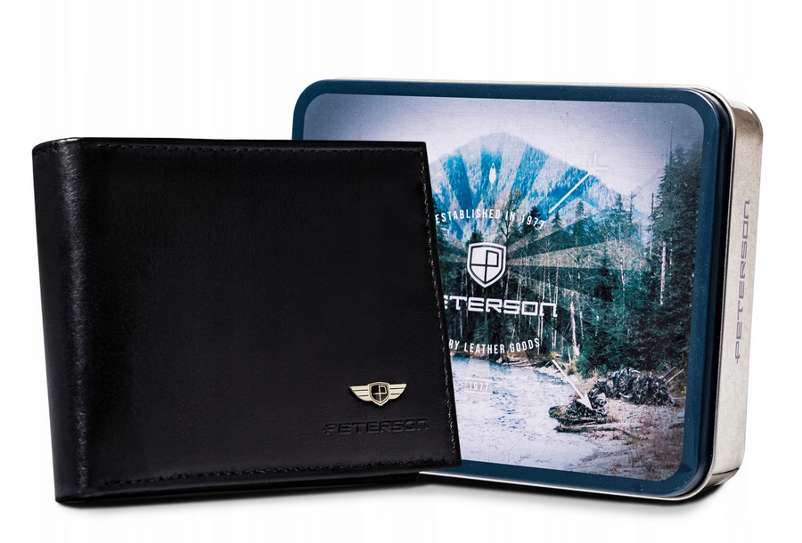 Skórzany portfel męski bez zapięcia zewnętrznego - Peterson - obrazek 11