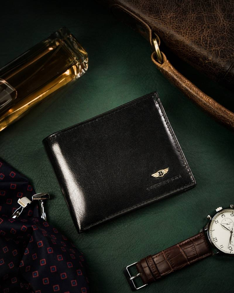 Skórzany portfel męski bez zapięcia zewnętrznego - Peterson - obrazek 2