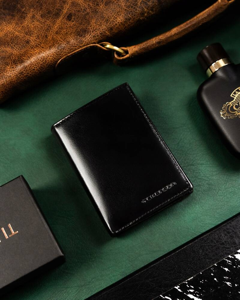 Zestaw prezentowy: skórzany portfel męski i brelok - Peterson - obrazek 2