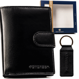 Zestaw prezentowy: skórzany portfel męski i brelok - Peterson