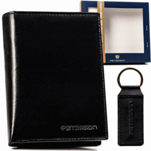 Zestaw prezentowy: skórzany portfel męski i brelok - Peterson