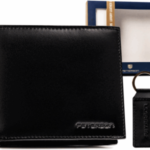 Zestaw prezentowy: skórzany portfel męski i brelok - Peterson