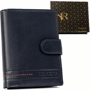 Klasyczny, skórzany portfel męski na zatrzask - Rovicky