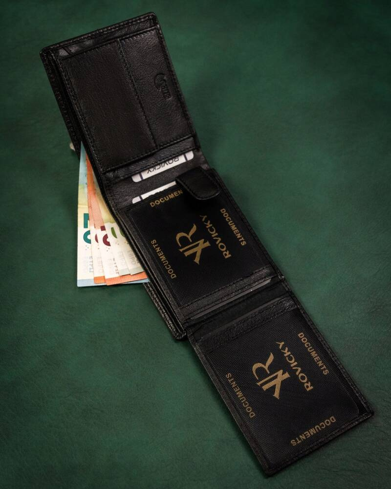 Duży, skórzany portfel męski z systemem RFID - Rovicky - obrazek 8