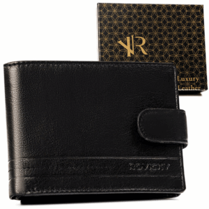 Duży, skórzany portfel męski na zatrzask - Rovicky