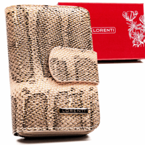 Skórzany portfel damski z systemem RFID Protect, zapinany zatrzaskiem - Lorenti