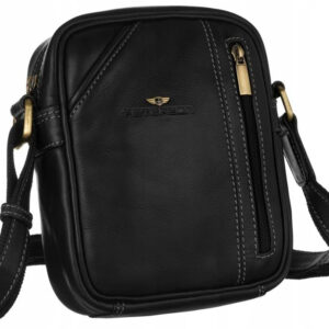 Skórzana saszetka-listonoszka męska na ramię - Peterson