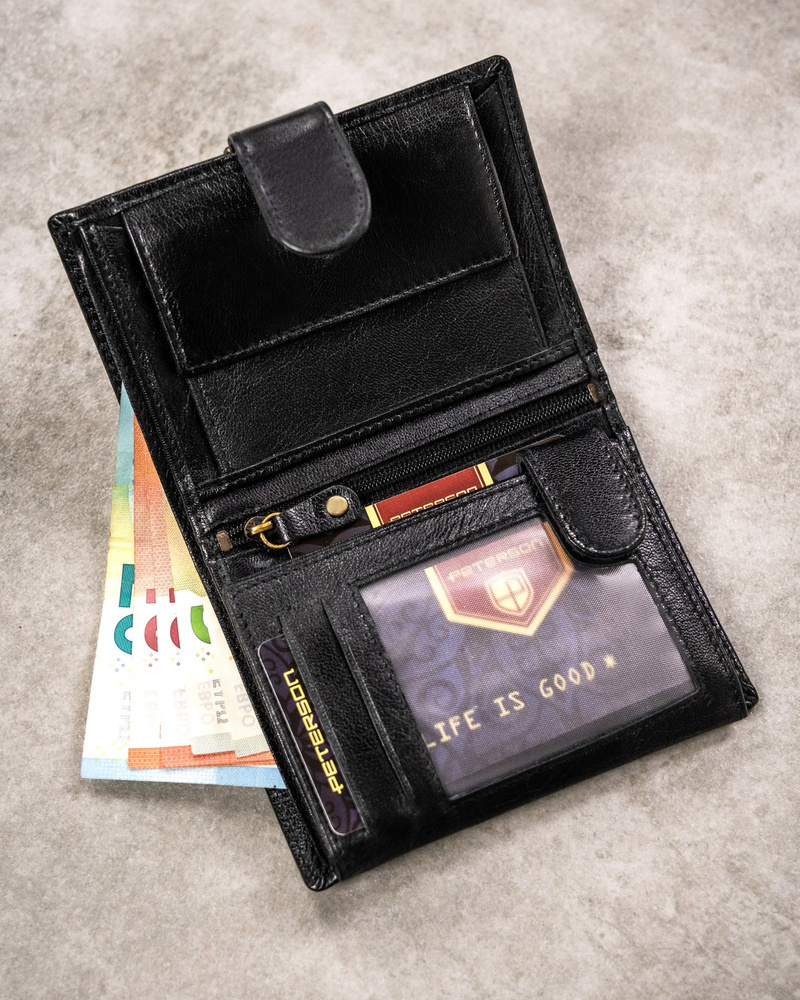 Zestaw prezentowy: elegancki, skórzany portfel męski i brelok - Peterson - obrazek 5