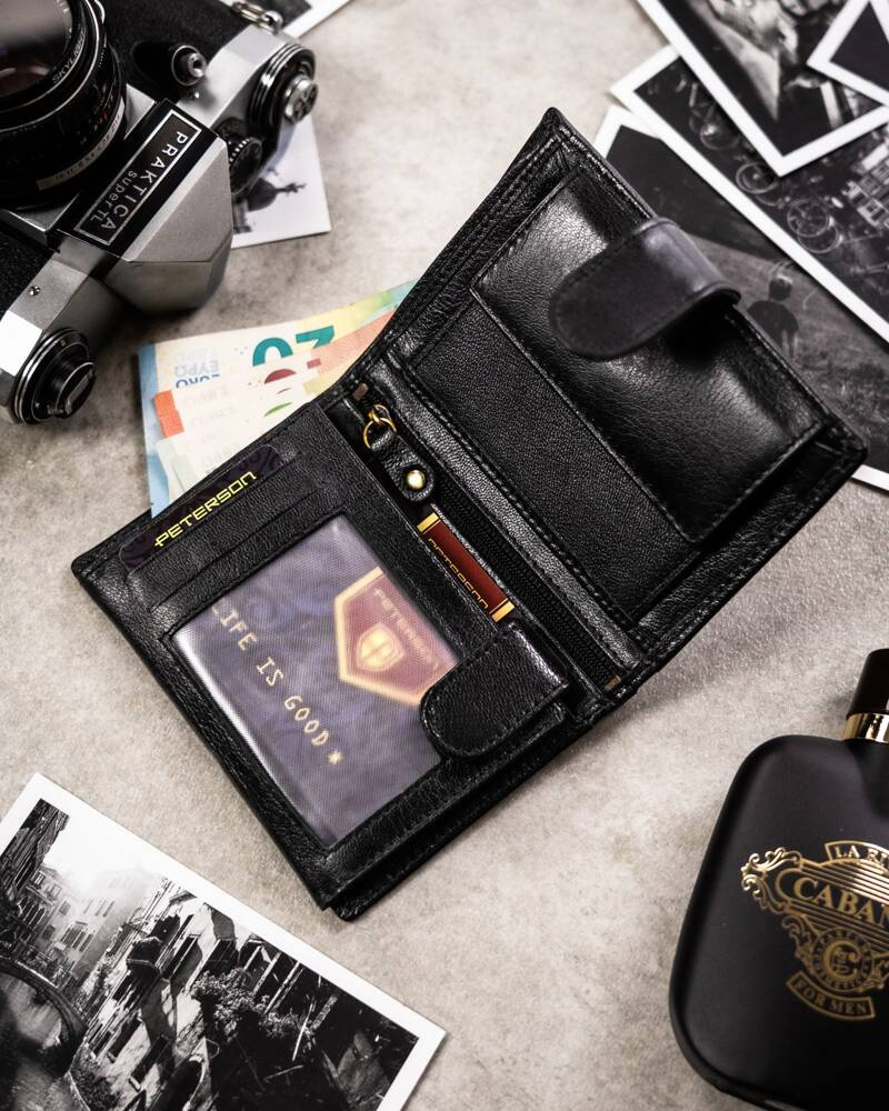 Zestaw prezentowy: elegancki, skórzany portfel męski i brelok - Peterson - obrazek 4