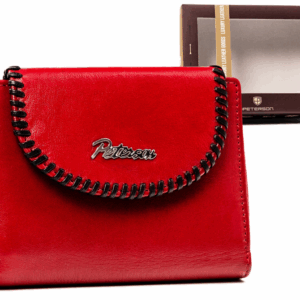 Skórzany portfel damski na zatrzask i zamek - Peterson