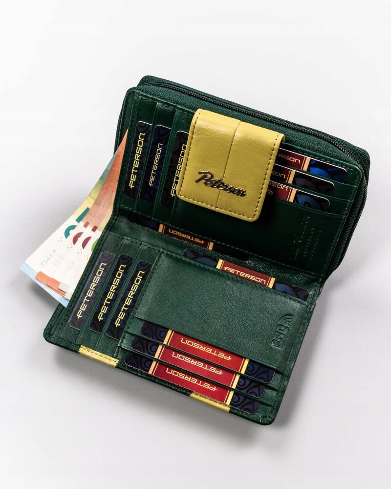 Skórzany portfel damski na zatrzask - Peterson - obrazek 6