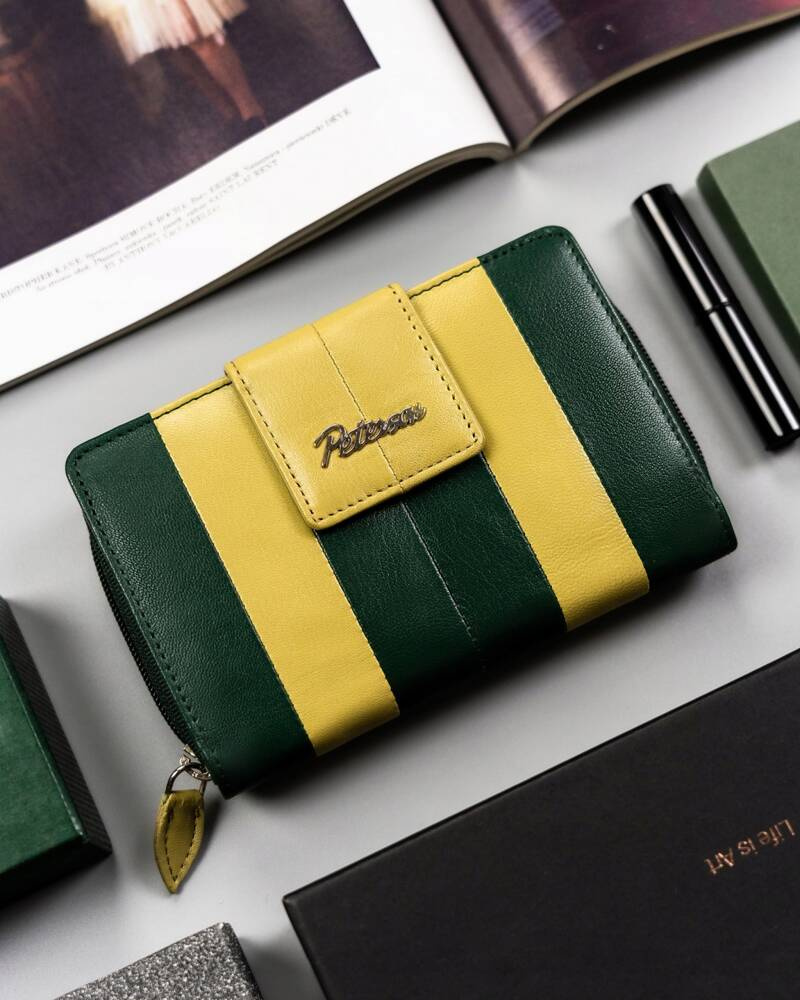 Skórzany portfel damski na zatrzask - Peterson - obrazek 2