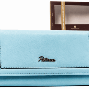 Duży, skórzany portfel damski na bigiel i zatrzask - Peterson