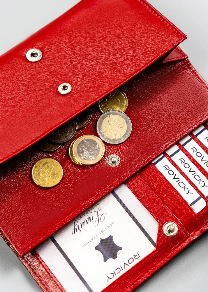 Skórzany portfel damski w orientacji poziomej na zatrzask - 4U Cavaldi - obrazek 11