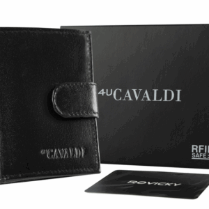 Skórzany portfel męski średnich rozmiarów z systemem RFID - 4U Cavaldi