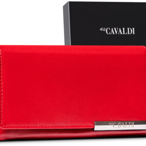 Duży, skórzany portfel damski na zatrzask - 4U Cavaldi