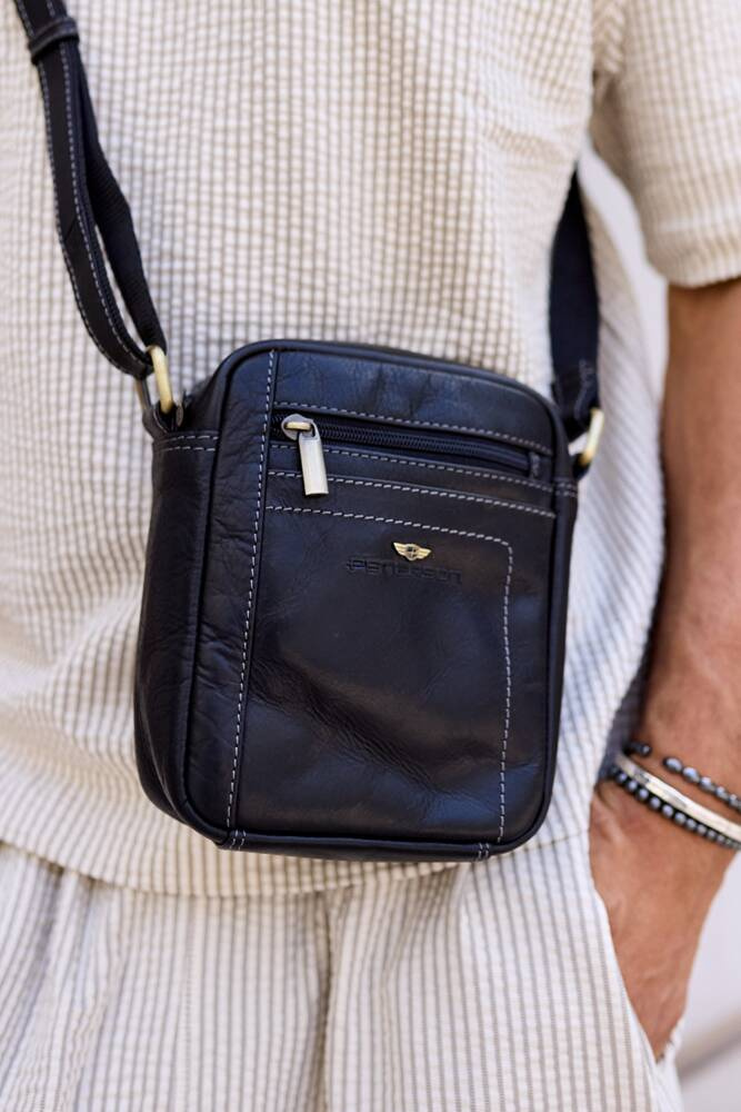 Skórzana torba męska na ramię - Peterson - obrazek 2