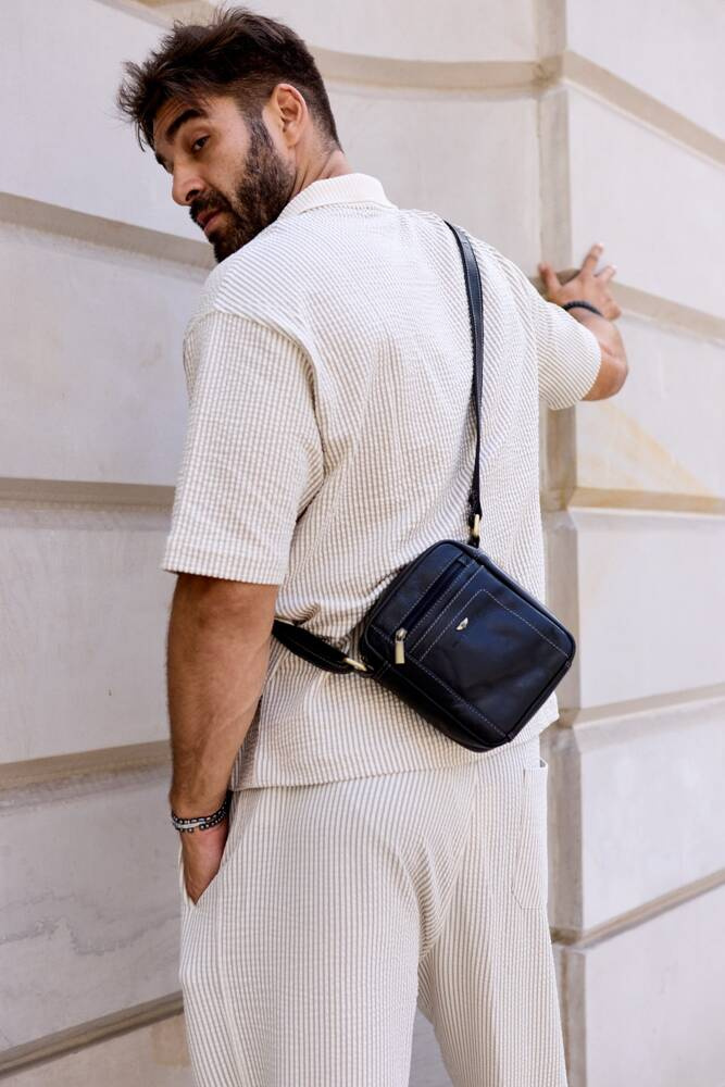 Skórzana torba męska na ramię - Peterson - obrazek 6