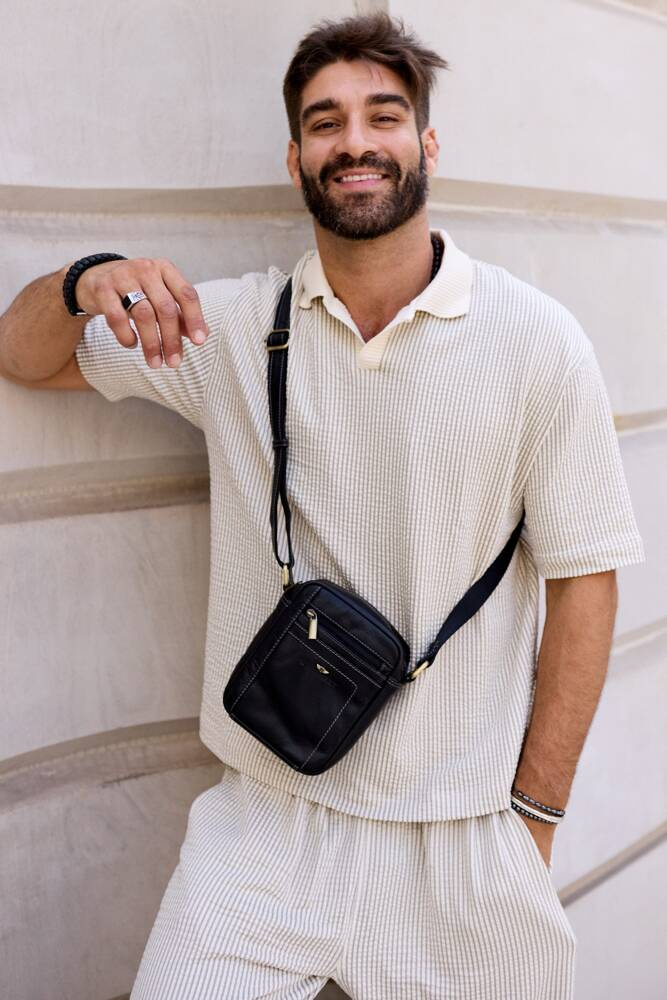 Skórzana torba męska na ramię - Peterson - obrazek 3