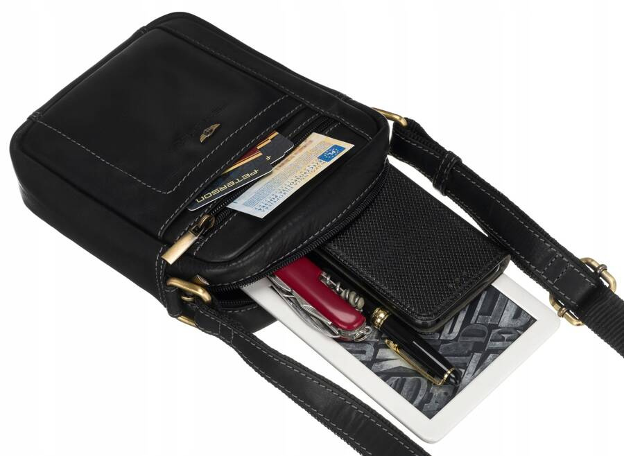 Skórzana torba męska na ramię - Peterson - obrazek 12