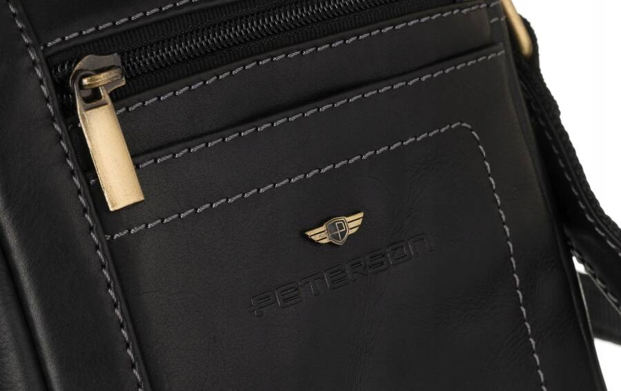 Skórzana torba męska na ramię - Peterson - obrazek 8