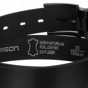 Szeroki, skórzany pasek męski z klasyczną klamrą - Peterson